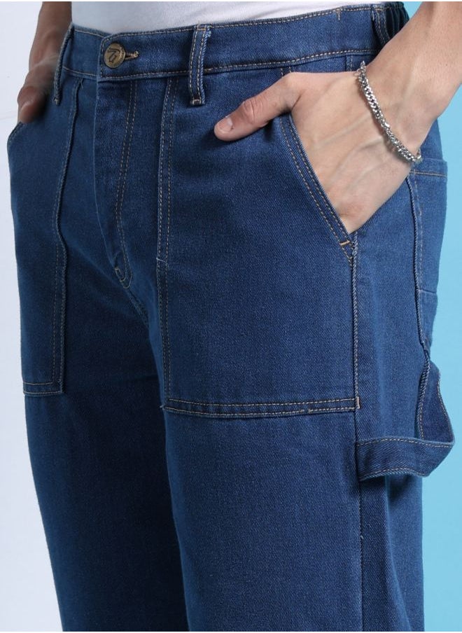 The Indian Garage Co Men Baggy Solid Mid-Rise Stretchable Jeans  - Image 4