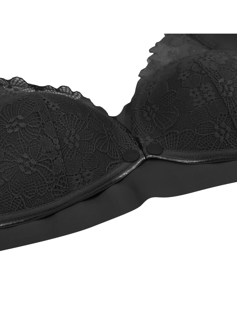 Okus Pretty Lace Maternity And Nursing Bra - Black - Large