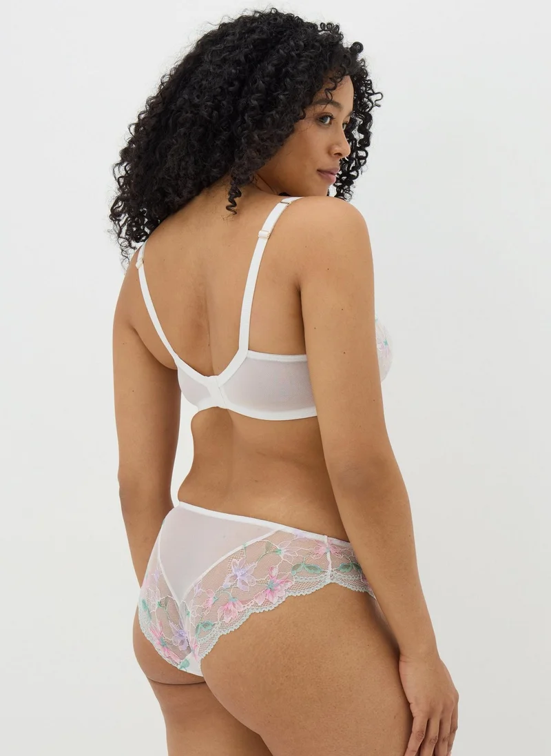 Matalan Cream Floral High Leg Knickers