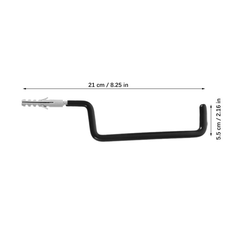 Heavy Duty Metal Skateboard Wall Rack With Hooks For Garage Storage Black - Image 3