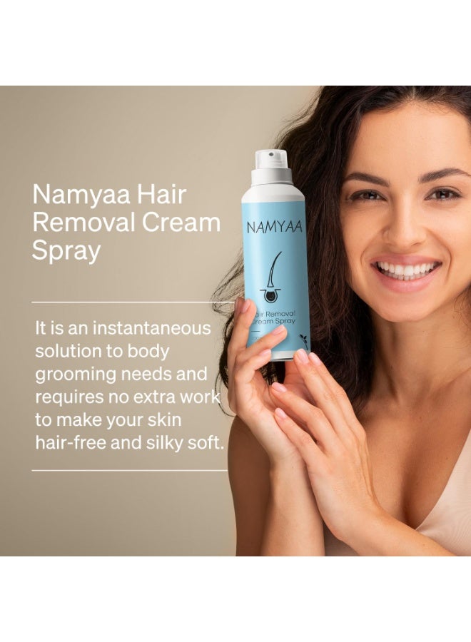 Namyaa Hair Removal Cream Spray|Painless Body HairRemoval for Legs,Underarm Spray (200 ml (Set of 2) - Image 2
