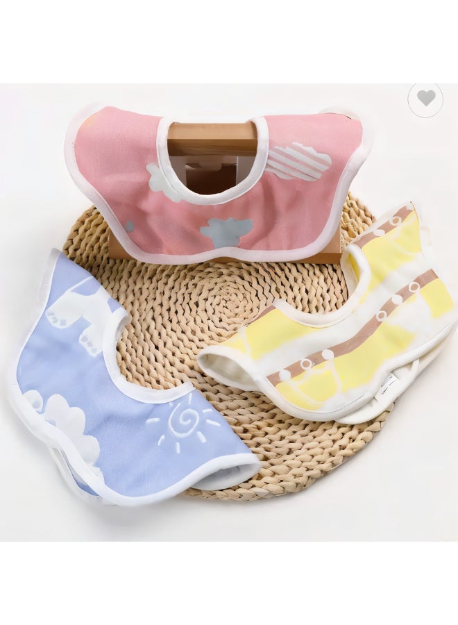 MiniMe Organic Cotton Bandana Bib Set | 0–36 Months | Pink & Blue & Yellow | 100% Organic Cotton & Waterproof Backing | Adjustable Snap Closures & Soft & Absorbent & Reusable & Machine Washable - Image 2