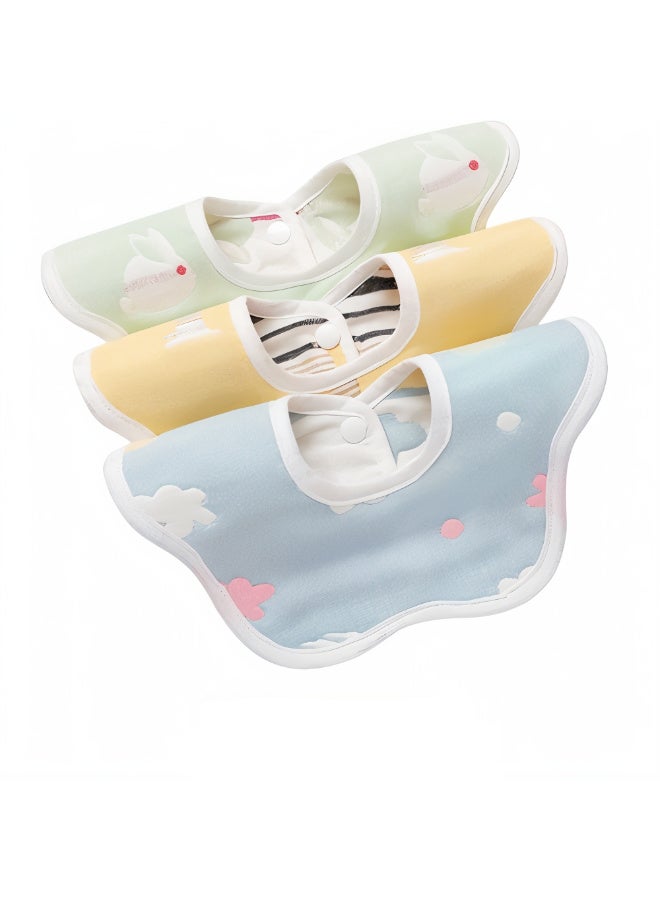 MiniMe Organic Cotton Bandana Bib Set | 0–36 Months | Pink & Blue & Yellow | 100% Organic Cotton & Waterproof Backing | Adjustable Snap Closures & Soft & Absorbent & Reusable & Machine Washable - Image 1
