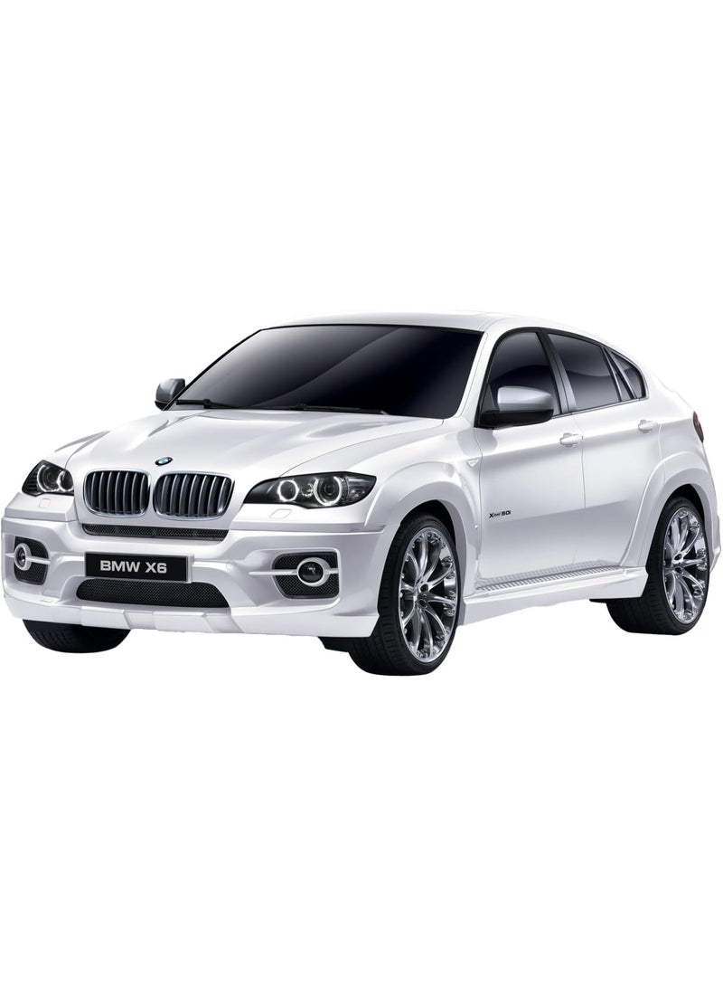 The Toys Home Licensed BMW X6 RC Car – 1:10 Scale 4‑Function Remote Control SUV with LED Lights, USB‑Rechargeable Battery Pack & Gift Window Box – Kids & Adults Ages 6+ White - Image 1