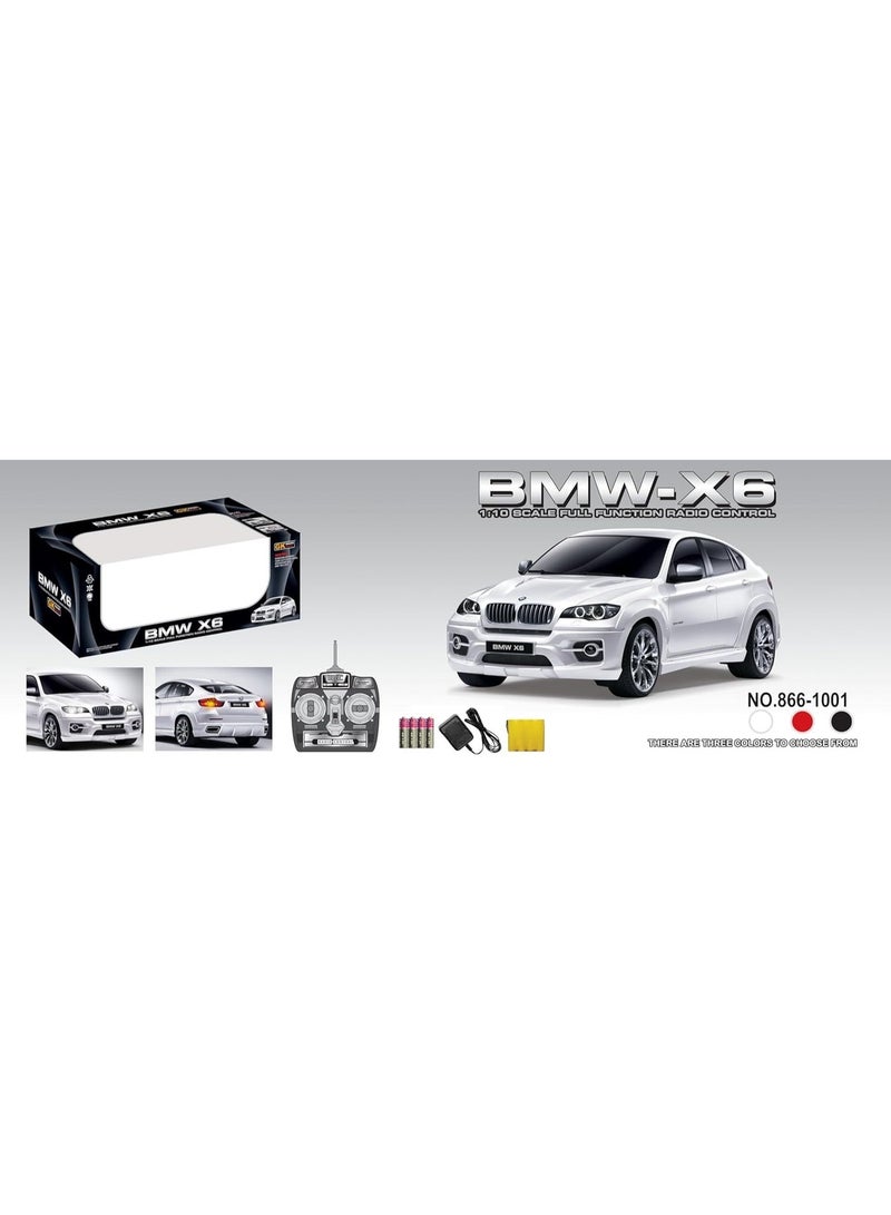 The Toys Home Licensed BMW X6 RC Car – 1:10 Scale 4‑Function Remote Control SUV with LED Lights, USB‑Rechargeable Battery Pack & Gift Window Box – Kids & Adults Ages 6+ White - Image 4