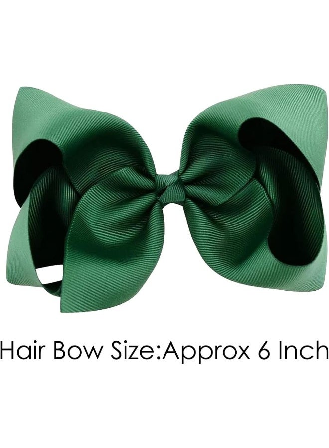ALinmo ALinmo 40pcs 6" Big Larger Hair Bow Clips Grosgrain Boutique Ribbon Hair Clips for Baby Girls Kids Teens Infants Toddlers Women  - Image 3