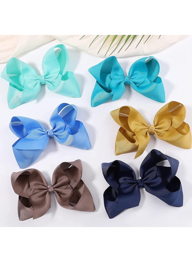 ALinmo ALinmo 40pcs 6" Big Larger Hair Bow Clips Grosgrain Boutique Ribbon Hair Clips for Baby Girls Kids Teens Infants Toddlers Women  - Image 5