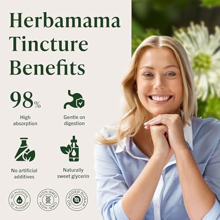 HERBAMAMA Goldenseal Root Tincture - Vegan Immune & Respiratory Support with Goldenseal Herb Extract Drops - Non-GMO, Alcohol & Sugar-Free Liquid Immunity Supplement, 42-Day Supply - Image 5