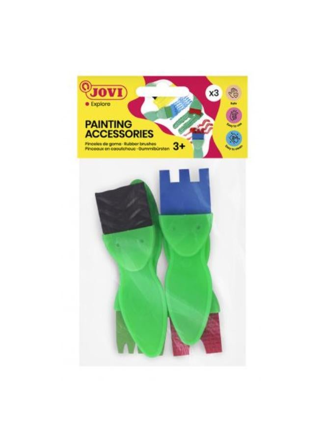 JOVI Pack Of 4 Rubber Paint Brushes Set - Image 1