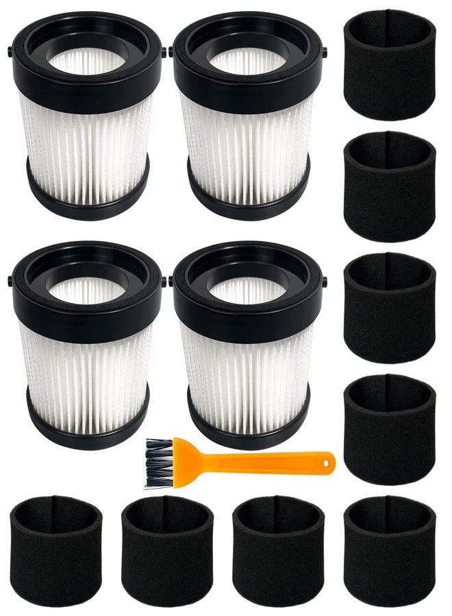 Kerneed 4 Pack DCV5011H HEPA Filter Compatible with DEWALT DCV501HB Cordless Handheld Vacuum, with 8 Foam Sleeve Filters & 1 Brush - Image 1