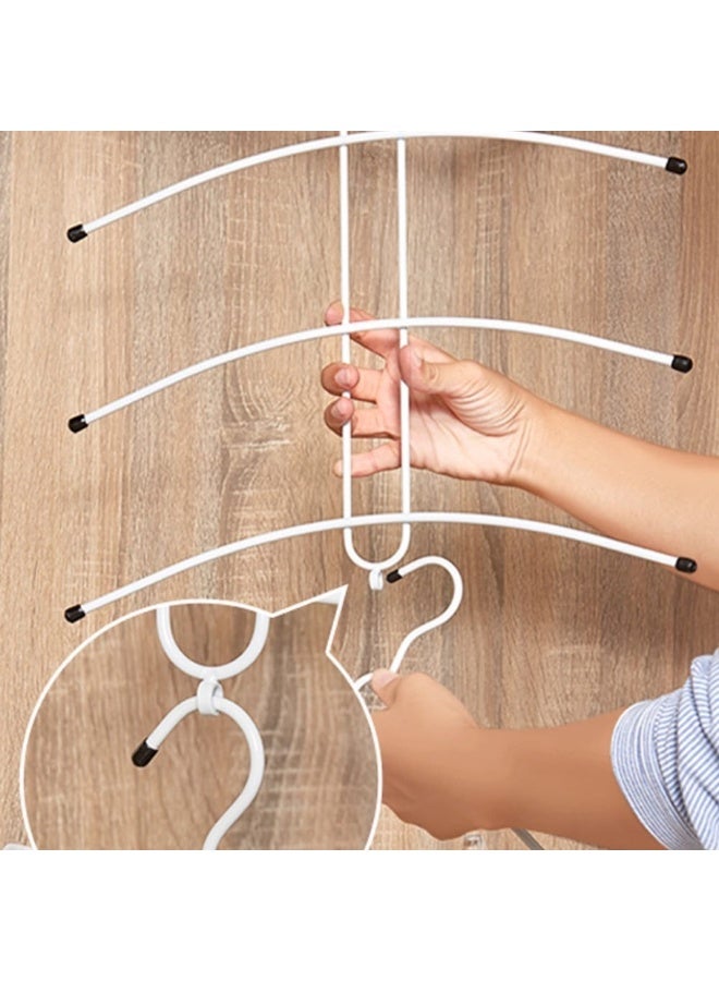 Smart Storage 🧡Multi-Layer Clothes Hanger Set of 3 Carbon Steel Space Saving Closet Organizer for Shirts T-Shirts Dresses Wardrobe Storage Hanger White - Image 1