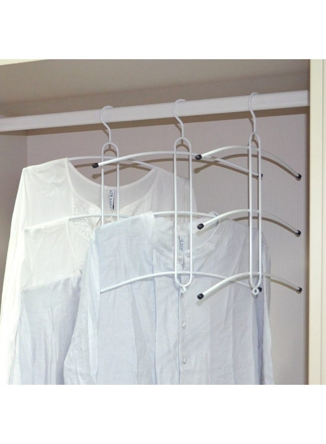 Smart Storage 🧡Multi-Layer Clothes Hanger Set of 3 Carbon Steel Space Saving Closet Organizer for Shirts T-Shirts Dresses Wardrobe Storage Hanger White - Image 4