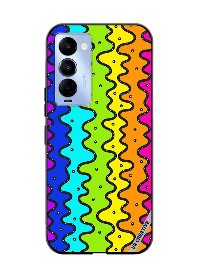 VR CREATIVE Protective Case Cover For Tecno Camon 18/18 P Color Strip Design Multicolour - Image 1