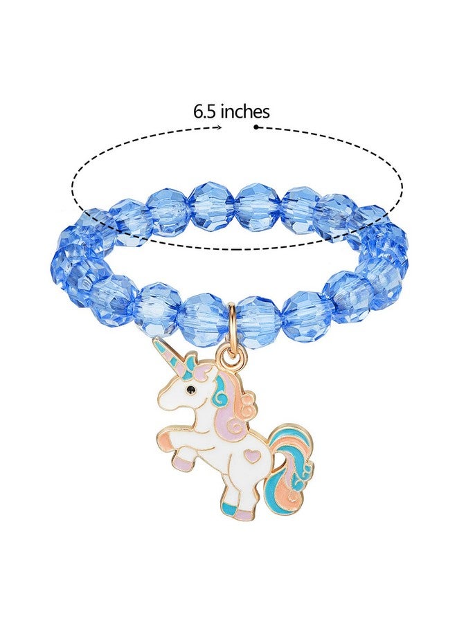 PALAY® 9 Pieces Unicorn Bracelet For Kids Crystal Bracelet for Unicorn Birthday Supplies Bracelet for kids jewellery for girls (multi1) - Image 2