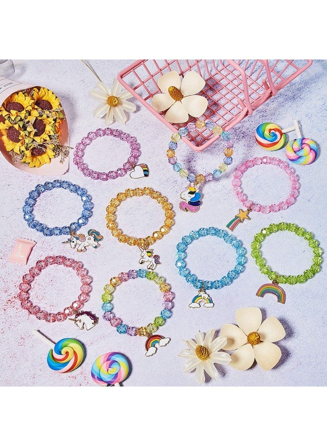 PALAY® 9 Pieces Unicorn Bracelet For Kids Crystal Bracelet for Unicorn Birthday Supplies Bracelet for kids jewellery for girls (multi1) - Image 5