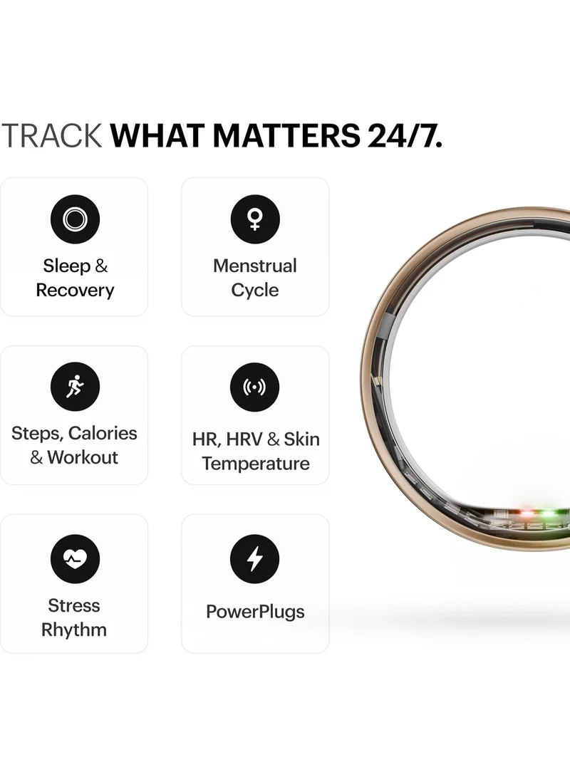 ULTRAHUMAN Ring AIR - Advanced sleep-tracking wearable, HRV & Temperature Monitoring,Track workout, movement & recovery, Water resistant, 6 Days Battery Life with Lifetime Free Subscription (Size 6)