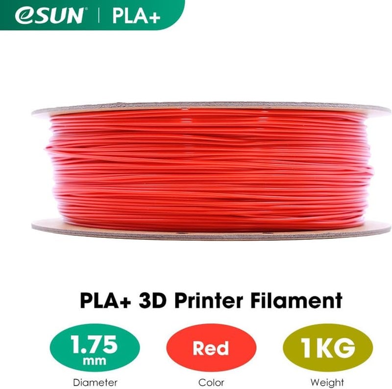 3idea e- صن PLA+ 1.75 مم، مادة طباعة ثلاثية الأبعاد PLA Plus، دقة الأبعاد ±0.03 مم، بكرة 1 كجم (2.2 رطل)، حمراء - Image 2