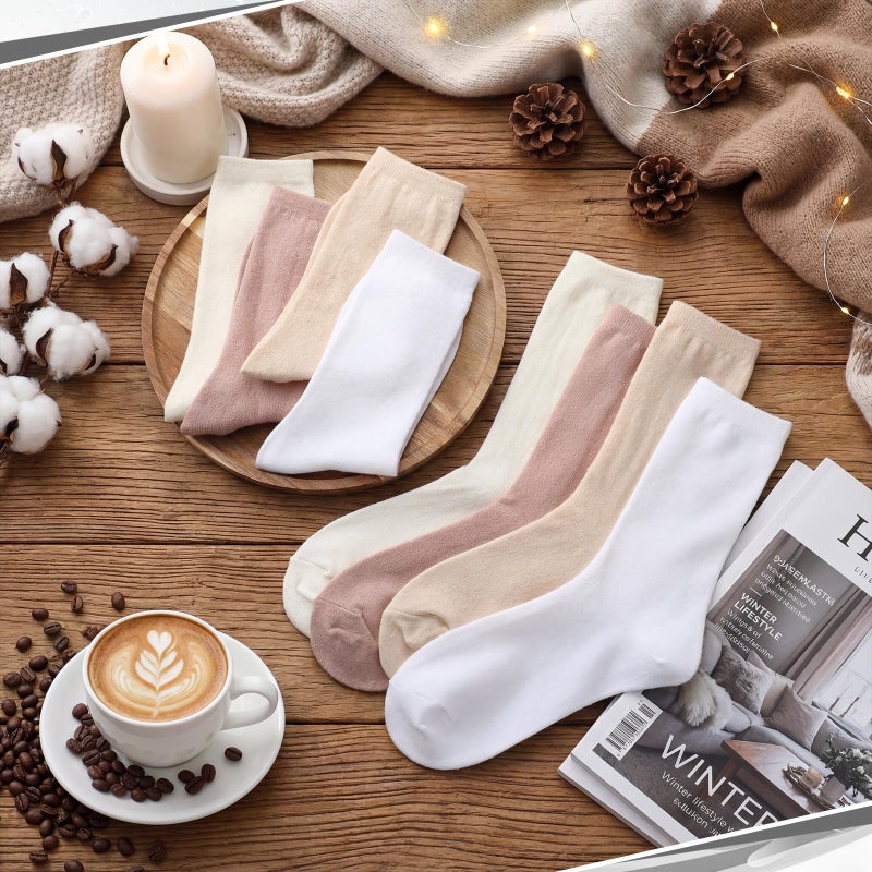Cutecrop 4 Pairs Alpaca Wool Socks for Women Men Thermal Winter Hunting Socks Moisture Wicking Hiking(8-10,Crew,Elegant Color) - Image 2