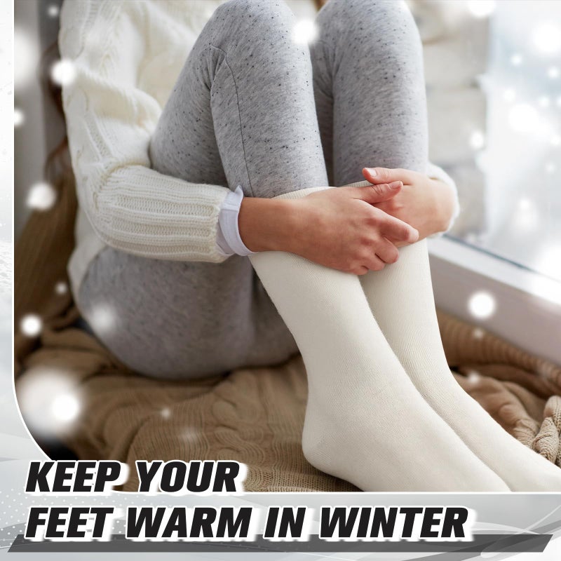 Cutecrop 4 Pairs Alpaca Wool Socks for Women Men Thermal Winter Hunting Socks Moisture Wicking Hiking(8-10,Crew,Elegant Color) - Image 5
