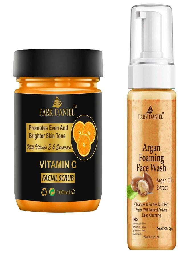 Park Daniel Vitamin C Scrub and Argan Face Wash For Anti Blemishes & Glowing Detoxify Rejuvenate your skin Combo Pack of 2 (250 ML) - Image 1
