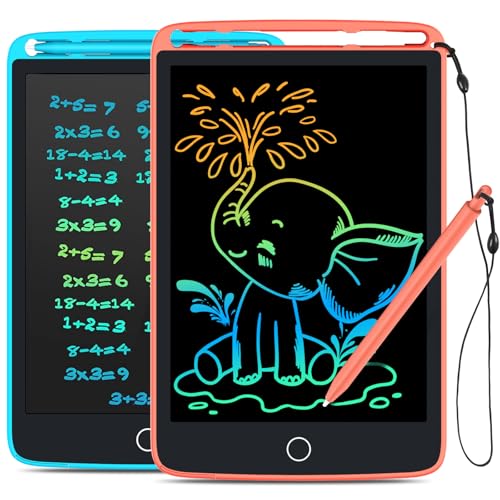 TECJOE 2 Pack LCD Writing Tablet with Fridge Magnets Doodle Board for Kids Drawing Kitchen Memo Christmas Stocking Stuffers Birthday Gifts Toys for Boys Girls 85 InchBluePink - Image 1