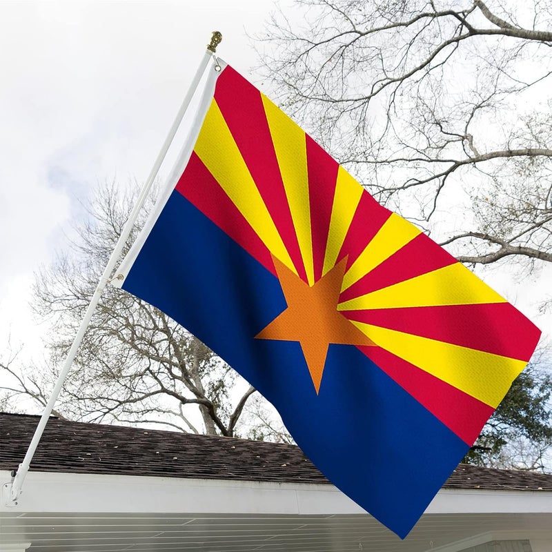 ARSOF Arizona Flag 3x5 Double Sided Outdoor Heavy Duty 3 Ply with Durable Canvas Header and ​2 Brass Grommets Vivid Colors - Image 2