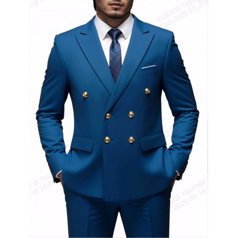 European Size Men'S Double-Breasted Casual Suit Men'S Business Formal Single Suit Jacket Men - Image 1