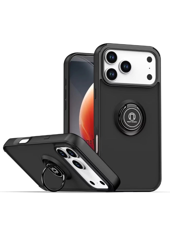 جراب مقاوم للصدمات لهاتف iPhone 17 Pro، غطاء هاتف بحلقة مغناطيسية مع مسند، جراب غير لامع غير لامع، خفيف الوزن مع جراب ممتص للصدمات بدرجة عسكرية - Image 1