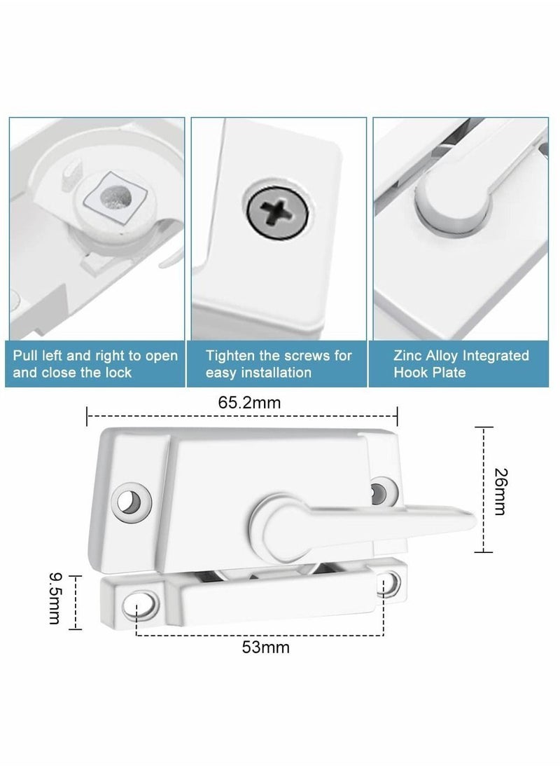 Generic - Sliding Window Sash Locks,  White 2 Pack Cam Sash Locks for Double Hung Window Latch Lock Security Vinyl Window Sash Lock and Keeper Replacement Vertical and Horizontal Sliding Windows - Image 1