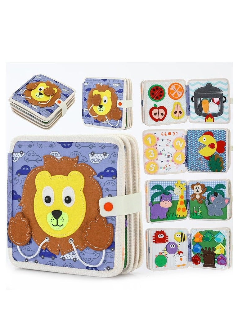 Montessori Busy Book for Toddlers, Kids DIY Felt Quiet Book, 3D Activities Felt Story Book ,Preschool Learning Education Toys, Felt Book in Lion Shape, Perfect Travel Gift for kids - Image 1