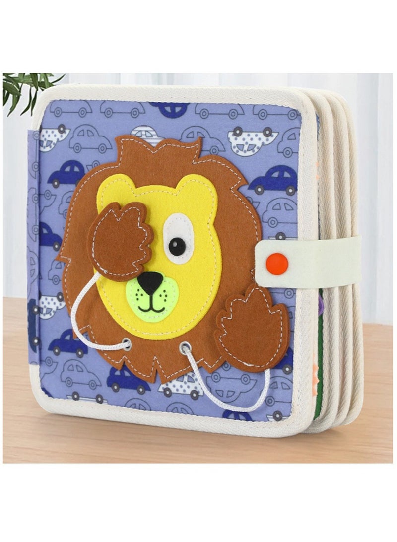 Montessori Busy Book for Toddlers, Kids DIY Felt Quiet Book, 3D Activities Felt Story Book ,Preschool Learning Education Toys, Felt Book in Lion Shape, Perfect Travel Gift for kids - Image 2