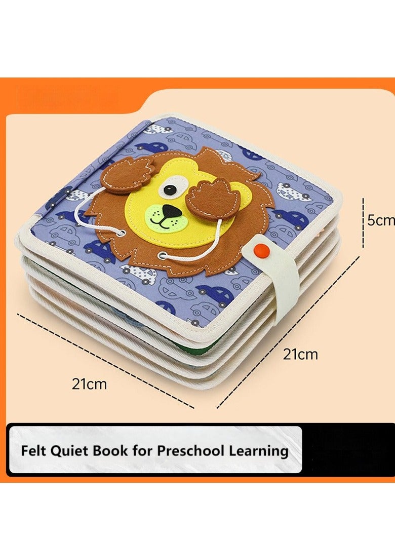 Montessori Busy Book for Toddlers, Kids DIY Felt Quiet Book, 3D Activities Felt Story Book ,Preschool Learning Education Toys, Felt Book in Lion Shape, Perfect Travel Gift for kids - Image 3