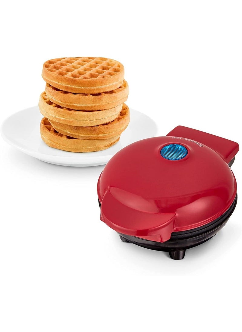 DHYANI DHYANI Mini Waffle Maker 4 Inch 350 Watts Stainless Steel NonStick Electric Iron Machine for Individual Belgian Waffles Pan Cakes Paninis or Other Snacks Mini Waffle Maker  - Image 1