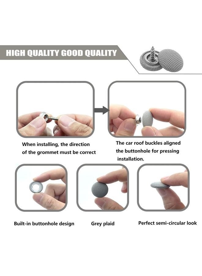 Generic 60PCS Car Roof Headliner Repair Kit, Auto Roof Snap Rivets Retainer for Interior Cloth Fixing Repair Buckle (Grey Grid) - Image 3