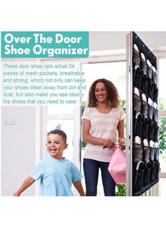 FASHION HOME 24 Large Pockets Over The Door Shoe Organizer Hanging Shoe Rack Behind Closet Holder Hanger  - Image 5