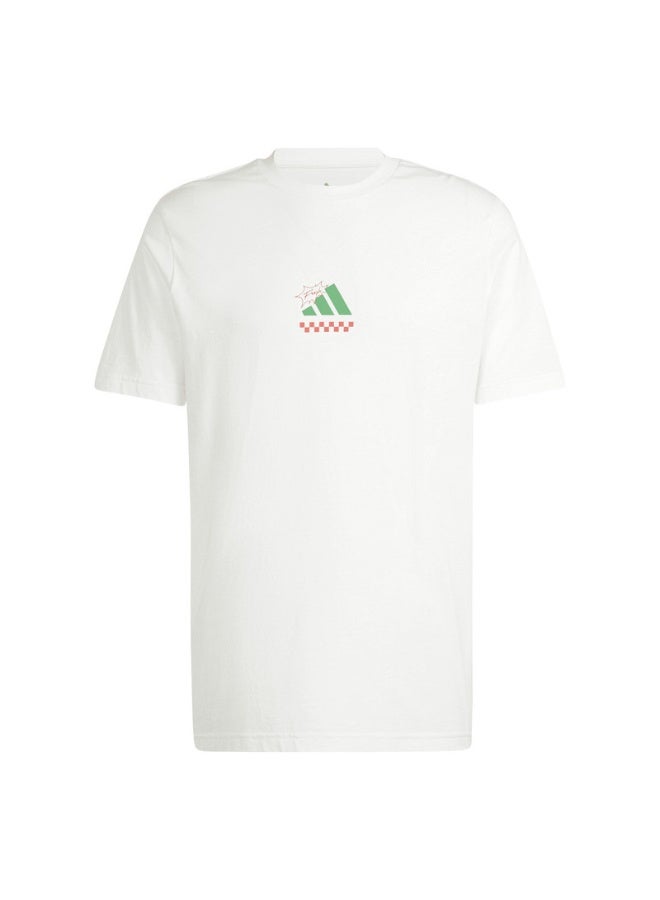 Adidas M L Pizza Tee White Training T-Shirts For Men XS - Image 2