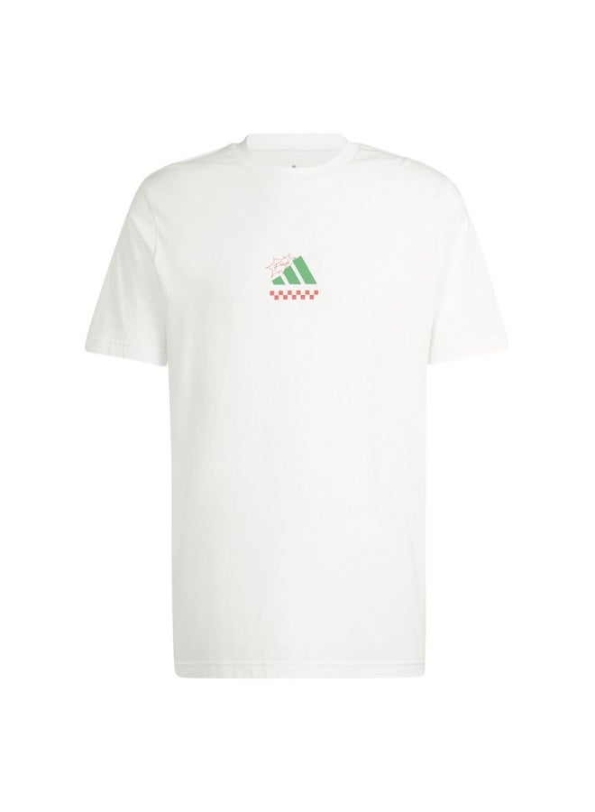 Adidas M L Pizza Tee White Training T-Shirts For Men XS - Image 3