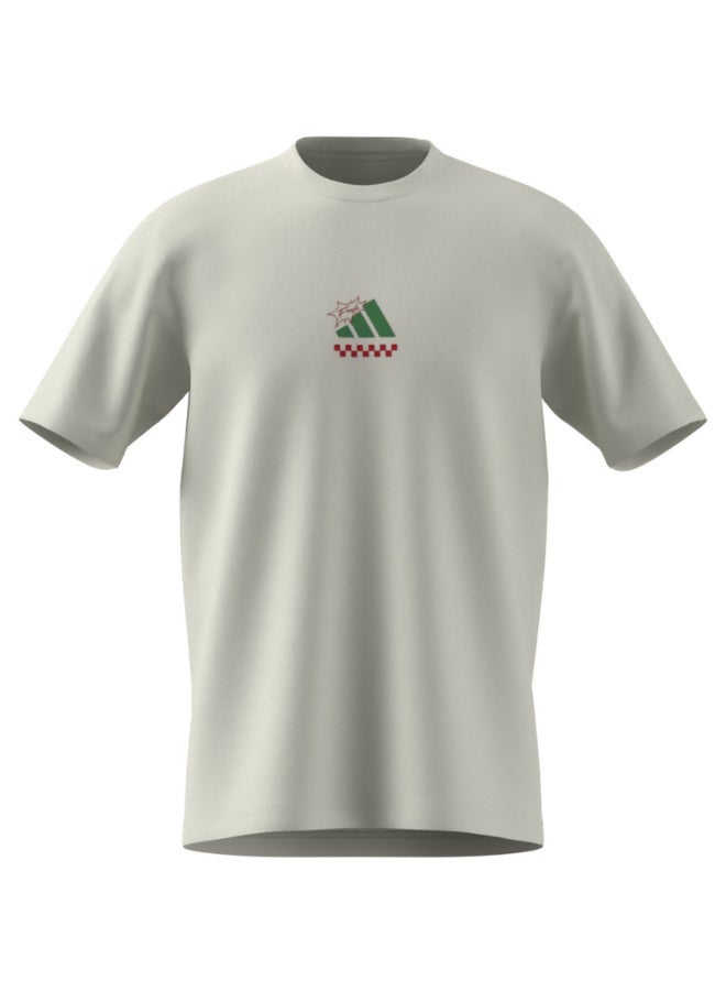 Adidas M L Pizza Tee White Training T-Shirts For Men XS - Image 1