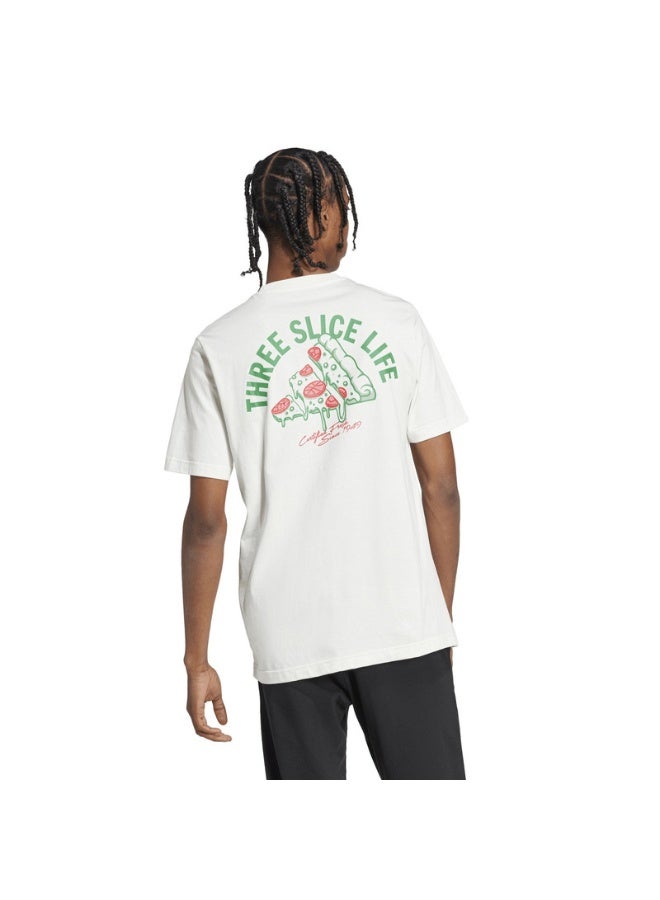 Adidas M L Pizza Tee White Training T-Shirts For Men XS - Image 5