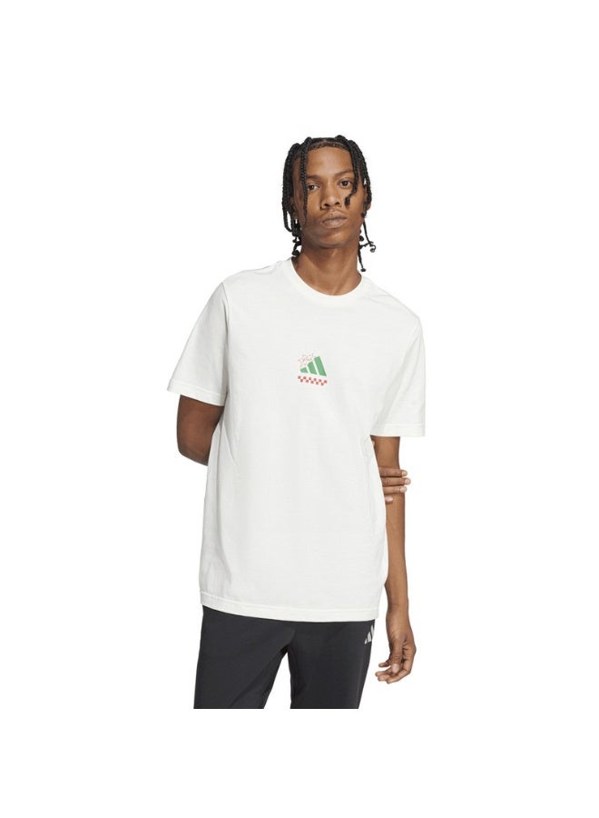 Adidas M L Pizza Tee White Training T-Shirts For Men XS - Image 4