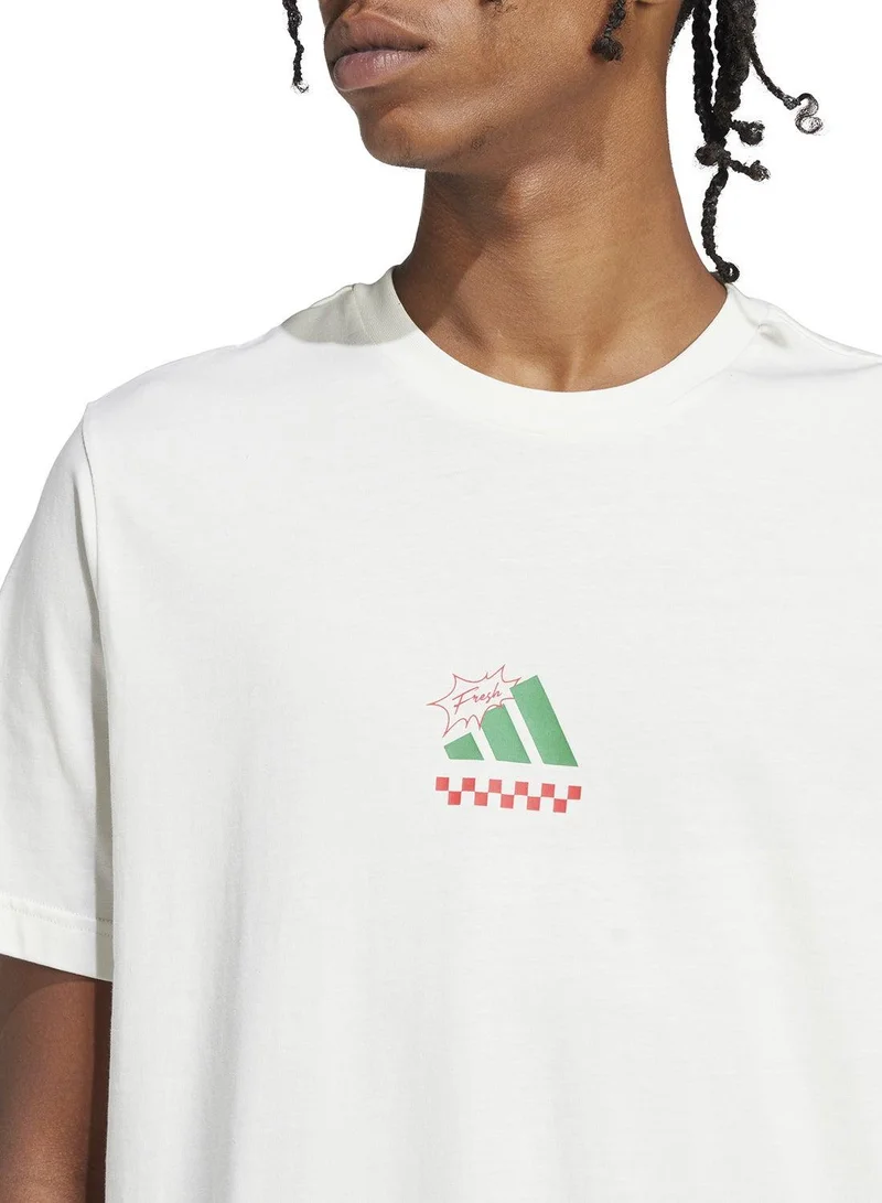Adidas adidas M L Pizza Tee White Not Sports Specific T-Shirts