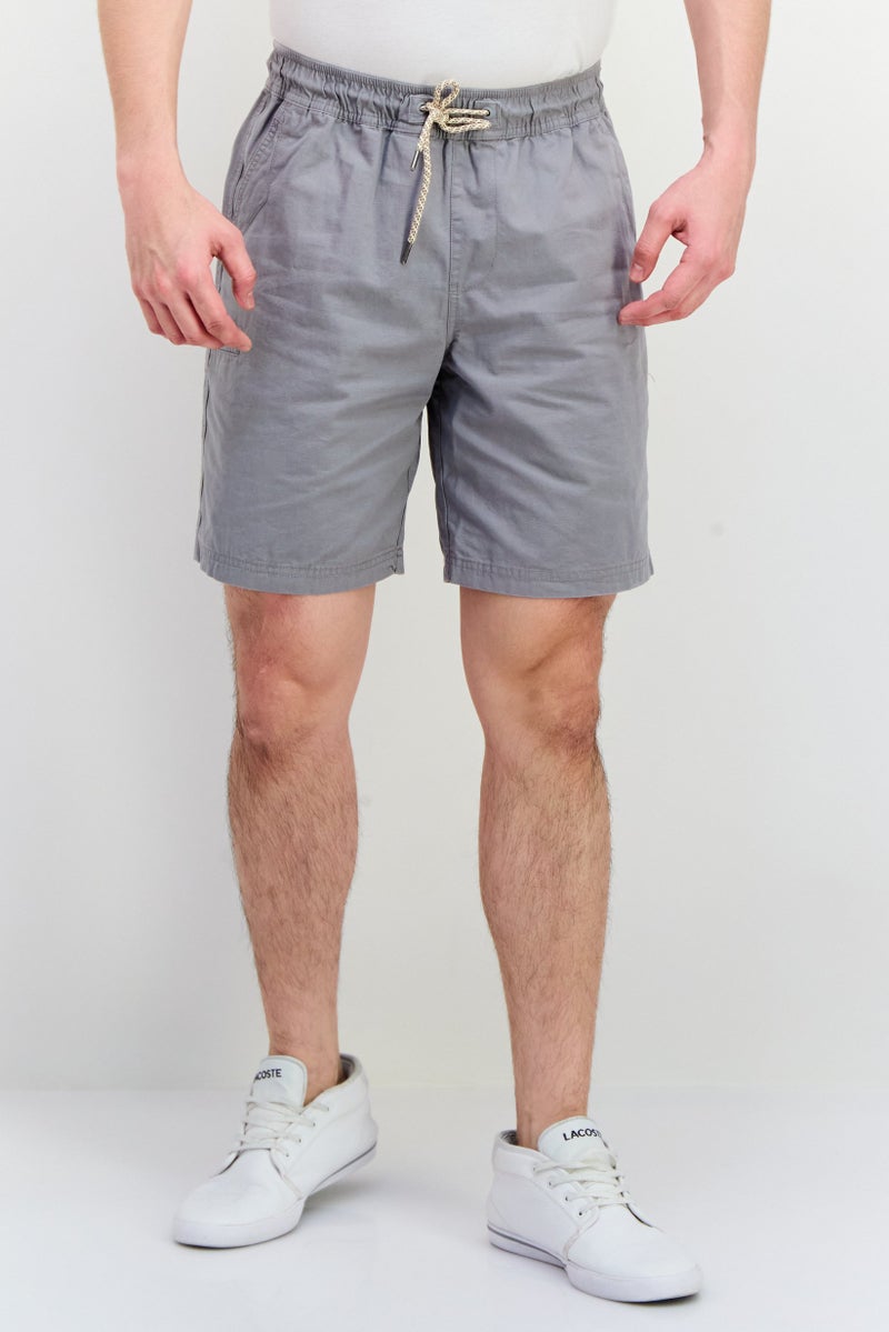 QUIKSILVER Men Drawstring Solid Basic Shorts, Grey - Image 1