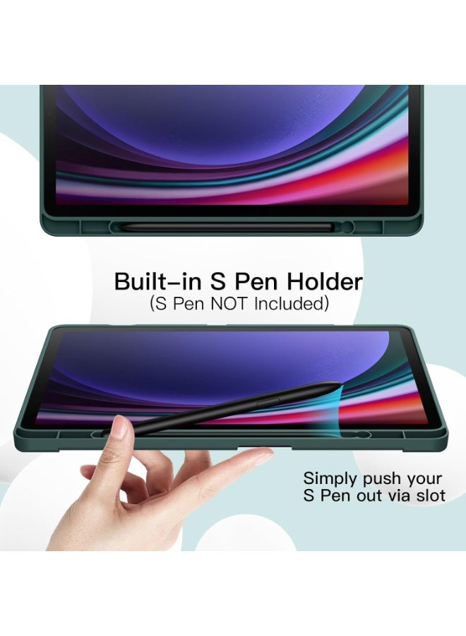 LEDIN Protective Case for Samsung Galaxy Tab Tab S6 Lite 10.4 Inch – Tri-Fold Stand, Soft TPU Back, S Pen Holder & Charging Support Auto Wake/Sleep(Green) - Image 3
