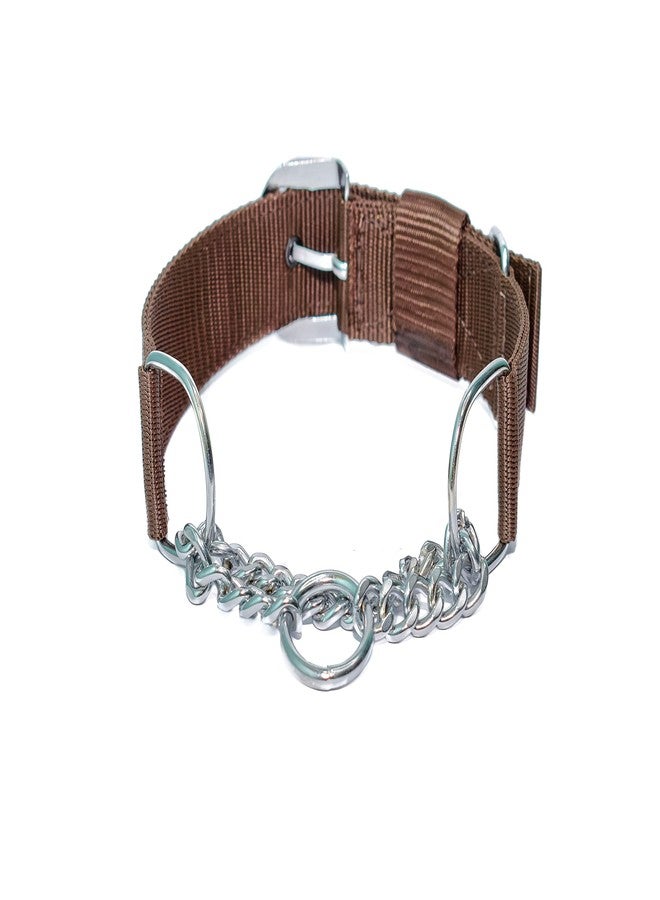 طوق كلاب من سلسلة الفولاذ المقاوم للصدأ من VIPCOLLECTION، طوق نصف خانق للتدريب اللطيف والتحكم لجميع سلالات الكلاب، 1 بوصة (بني، متوسط) - Image 2