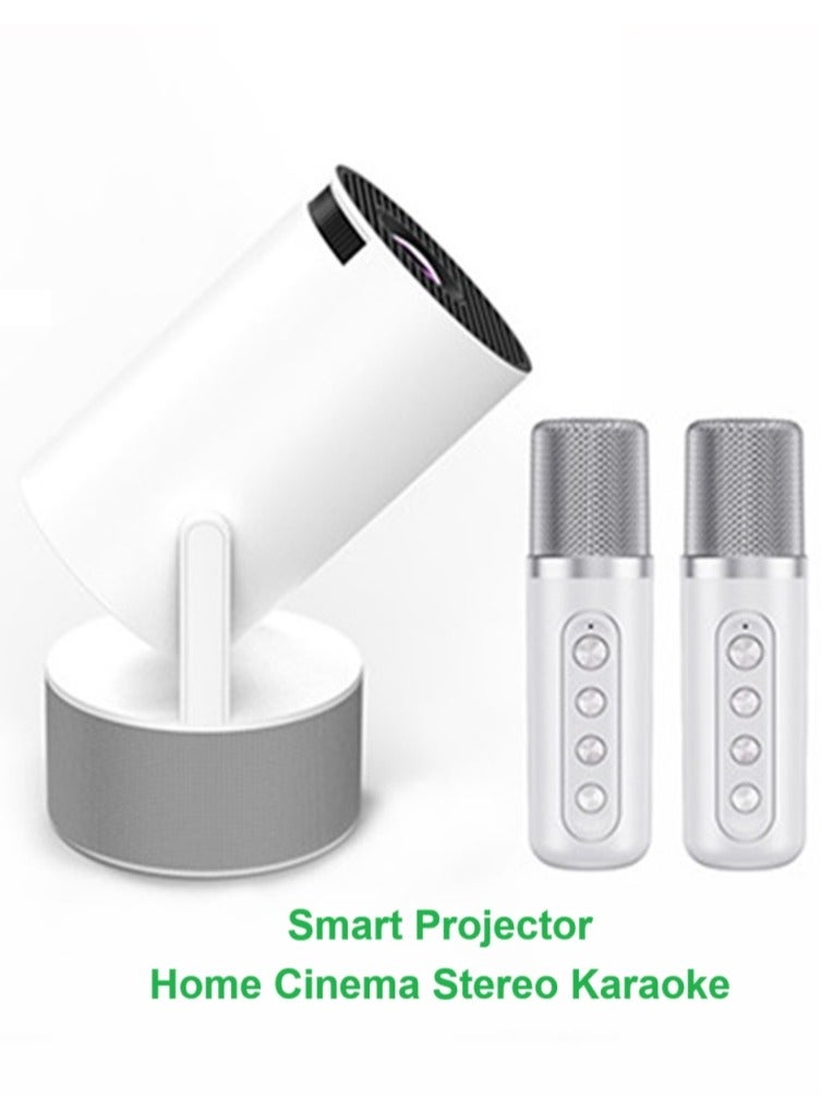 general Smart Portable Projector Home Cinema Stereo Karaoke Portable Projector Dual Band WiFi6 +BT5.0 Module Rotates 180° Manual focus and Automatic Keystone Correction Technology / Convenient Screen Mirror - Image 1
