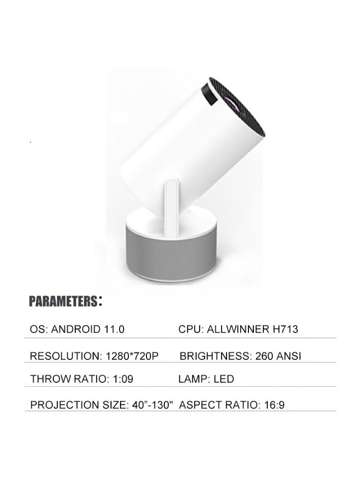 general Smart Portable Projector Home Cinema Stereo Karaoke Portable Projector Dual Band WiFi6 +BT5.0 Module Rotates 180° Manual focus and Automatic Keystone Correction Technology / Convenient Screen Mirror - Image 2