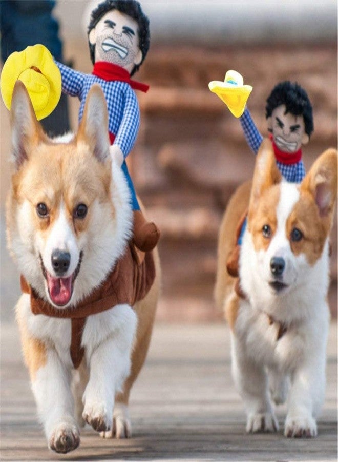 Hotumn Dog Halloween Costume Cowboy Rider Costume for Dogs Knight Style Funny Dog Clothes Amazing Dog Pet Suit Party Pet Costume for Small Medium Dogs Cats (S, Cowboy Rider) - Image 5