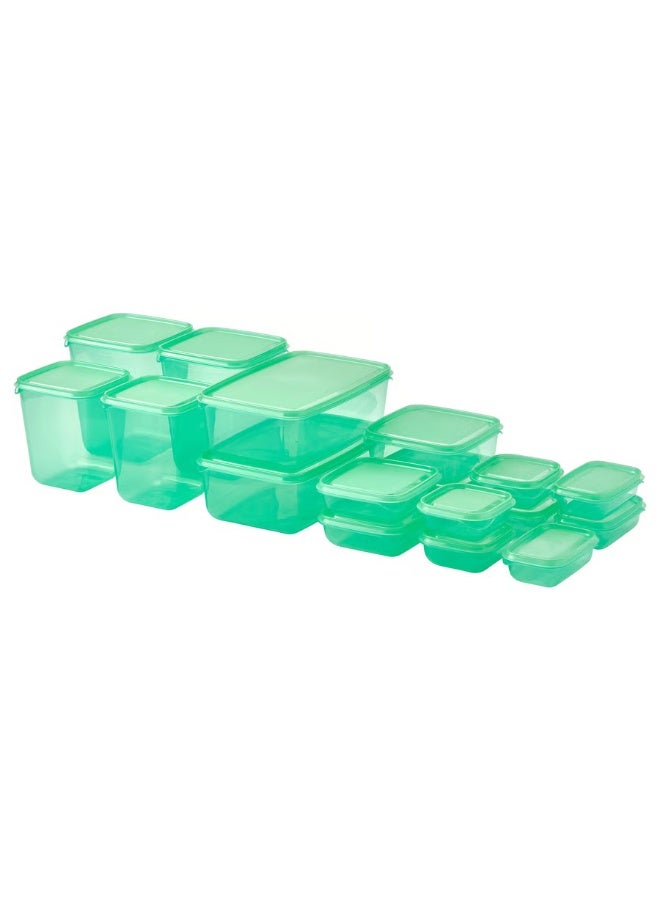 IKEA (IKEA) PRUTA 17‑Piece Food Container Set – Green – Stackable Food Storage with Lids - Image 1