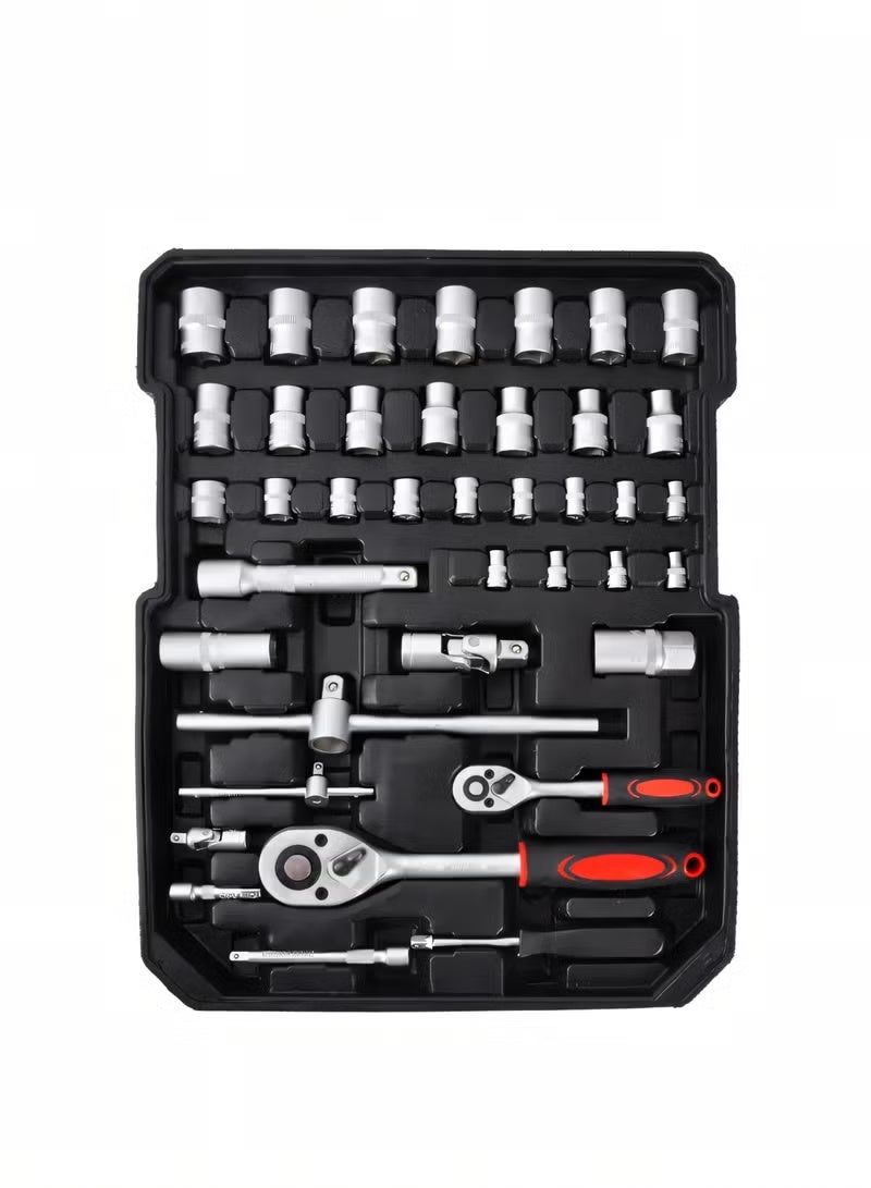187-Piece Professional Tool Kit Set with Socket Wrench & Ratchet Set in Lockable Tool Box - Complete Hand Tools, Automotive & Mechanics Tool Set for Home, Car Repair & DIY - Image 5