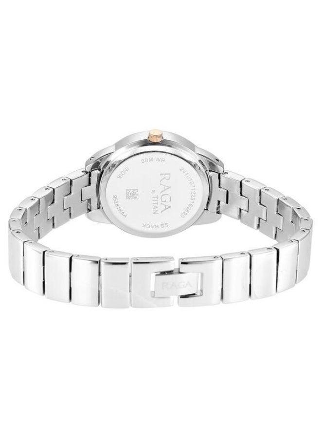 TITAN Raga Showstopper Quartz Analog Pink Dial Two Toned Silver & Rose Gold Metal Strap Watch for Women - 95281KM01 - Image 5